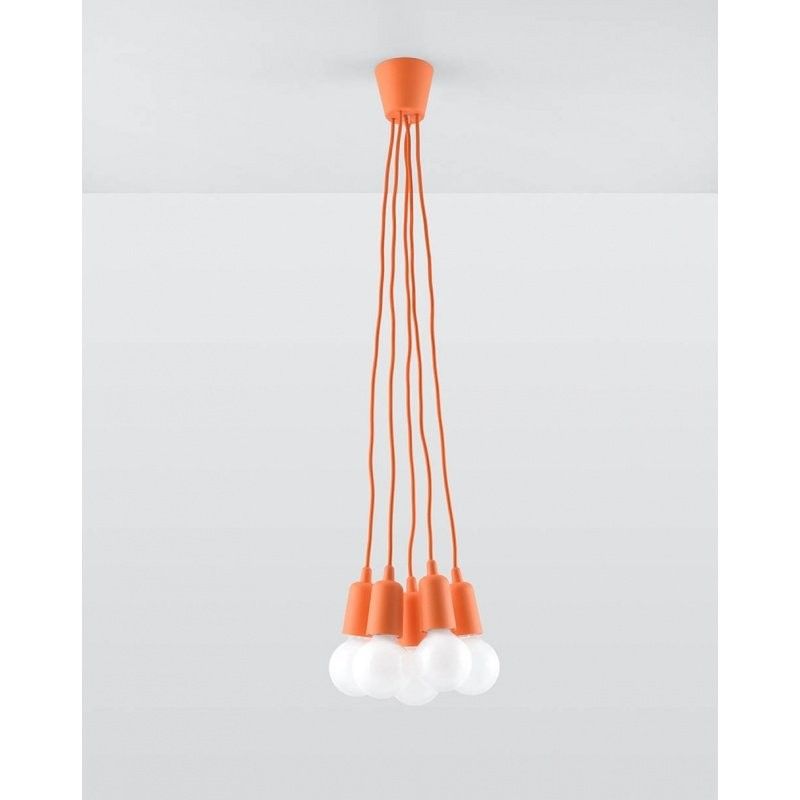 Závesná lampa Diego 5 oranžová