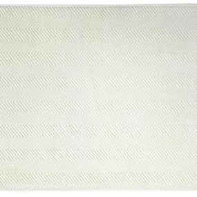 Kúpeľňová predložka Ocean, BIO bavlna, krémová, vlnkovaný vzor, 50x70 cm