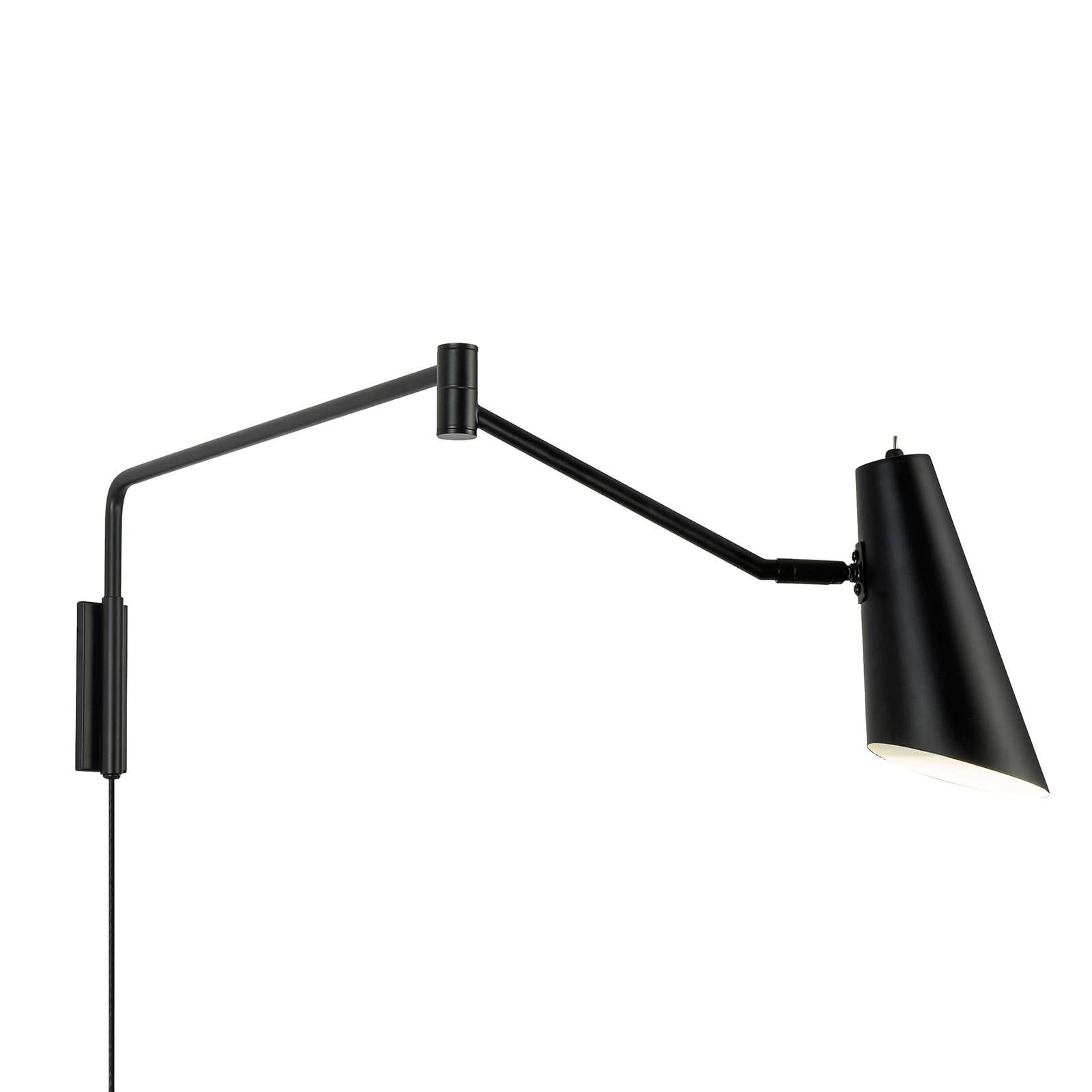 Dyberg Larsen Noa nástenné svietidlo, kĺb, čierna, Obývacia izba / jedáleň, kov, GU10, 10W, K: 27cm