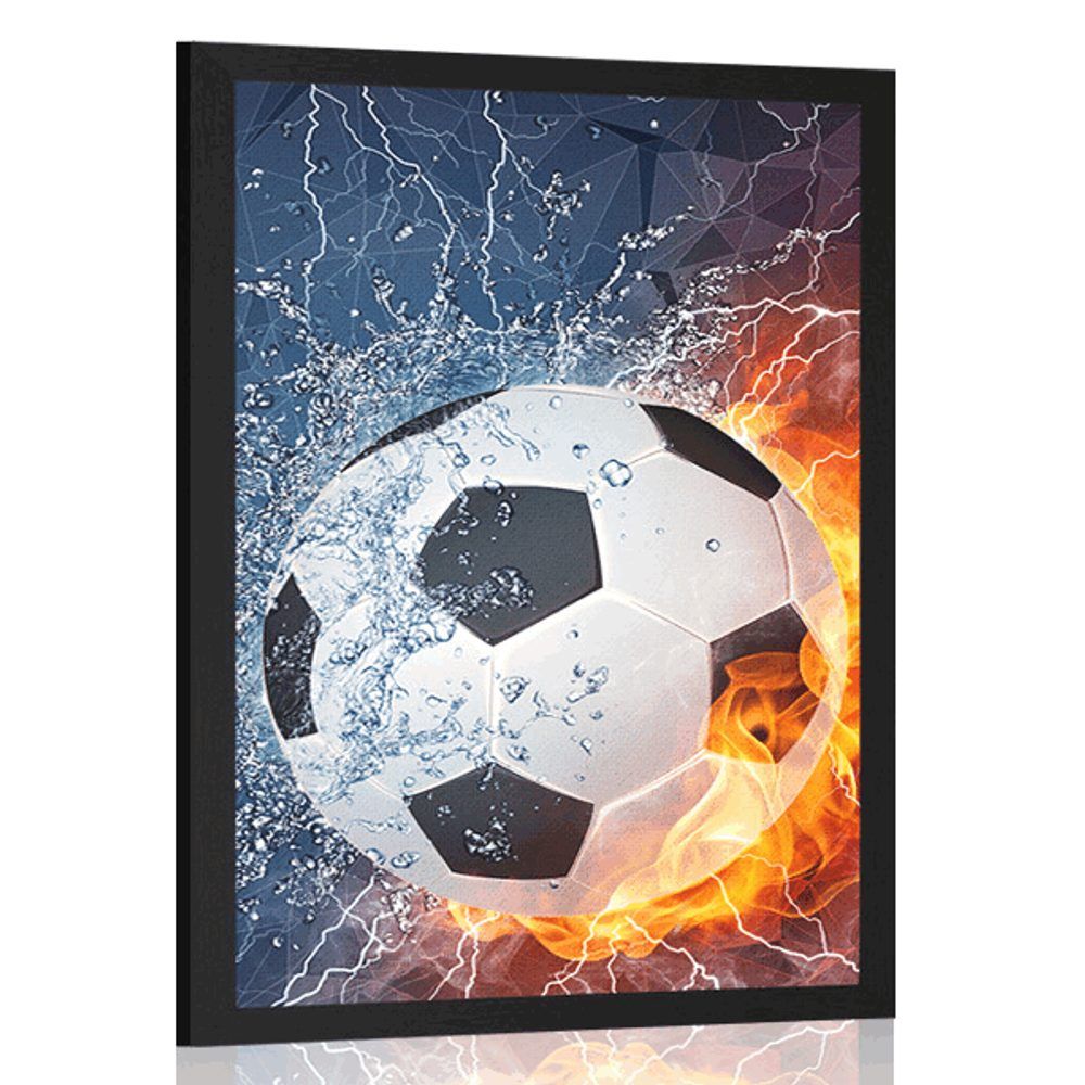 Plagát futbalová lopta - 30x45 white