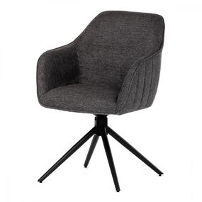 AUTRONIC HC-536 GREY2 Židle jídelní a konferenční, tmavě šedá látka, černé kovové nohy, otočný mechanismus