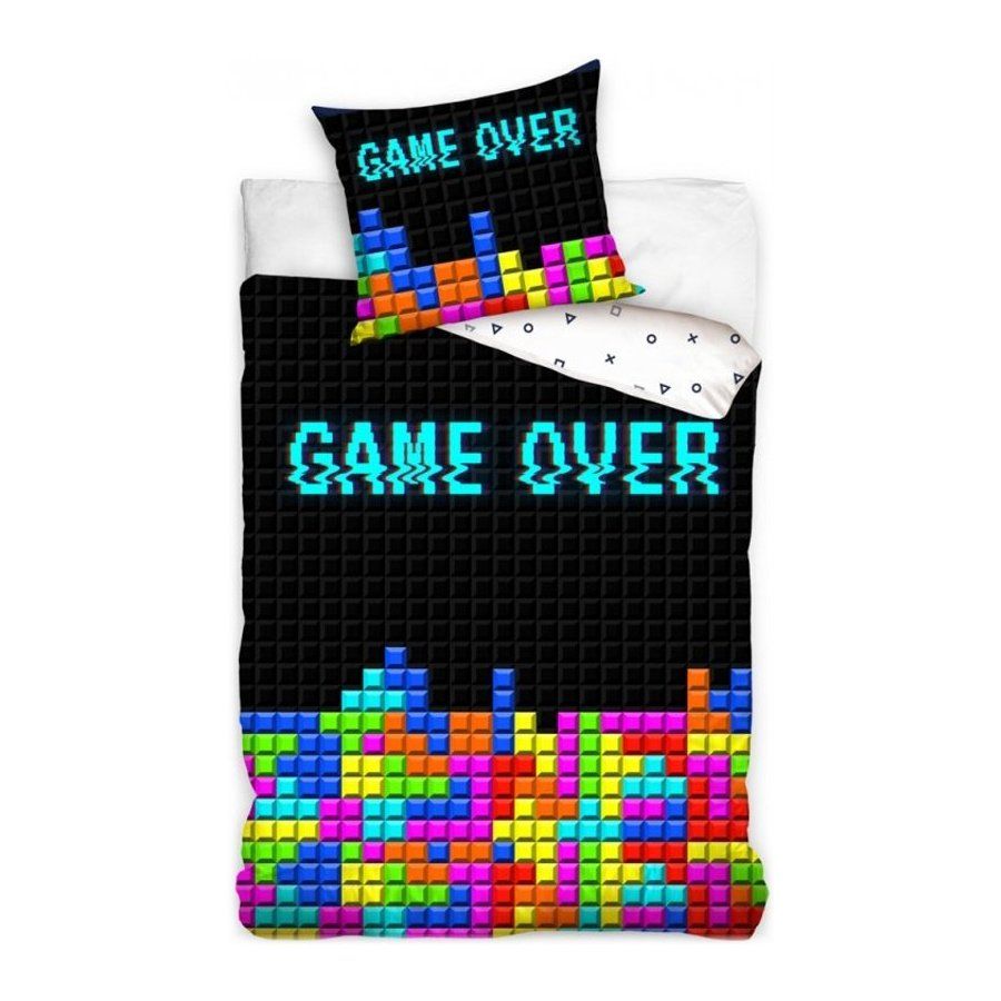 BedTex · Bavlnené posteľné obliečky GAME OVER - 100% bavlna Renforcé - 70 x 90 cm + 140 x 200 cm