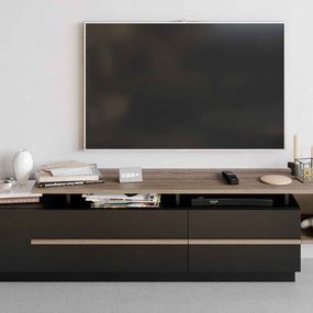 Dizajnový TV stolík Panos 180 cm čierny