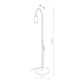 Euluna Stojacia lampa Eye Flex s ohybným ramenom, čierna, Obývacia izba / jedáleň, oceľ lakovaná, GU10, 10W, K: 153cm