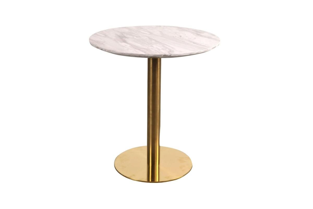 Okrúhly jedálenský stôl Kane 70 cm imitácia mramoru / mosadz