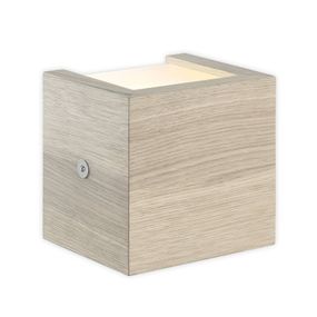 HerzBlut Amon LED svetlo up/down hrčavý dub biela, Obývacia izba / jedáleň, drevo, akryl, 6W, L: 14 cm, K: 14cm