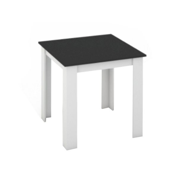 Jedálenský stôl Kean (štvorec) (pre 4 osoby) (biela + čierna)