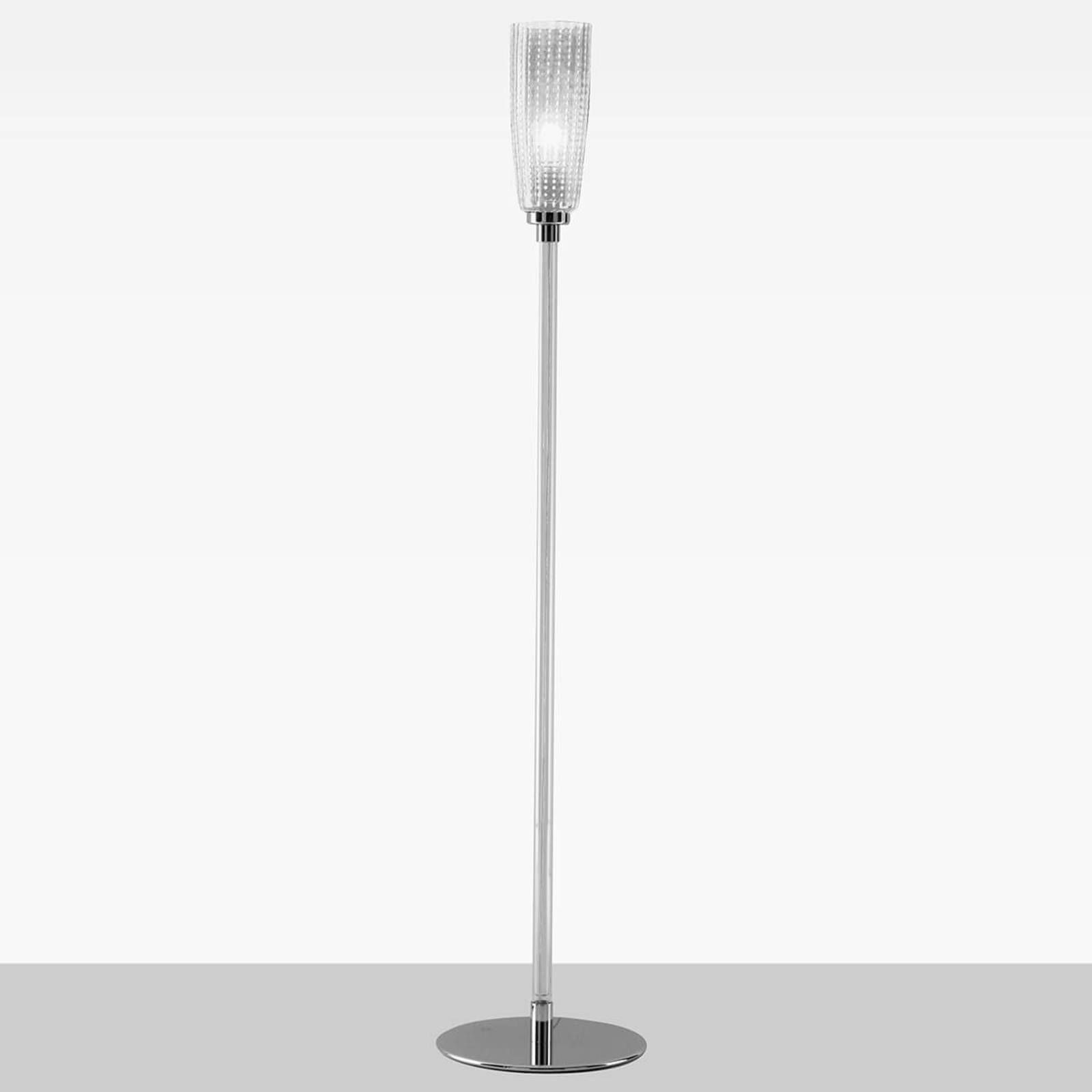 Ailati Stojaca lampa Perle 154 cm, tienidlo priehľadné, Obývacia izba / jedáleň, kov, sklo Pyrex, E27, 105W, K: 154cm