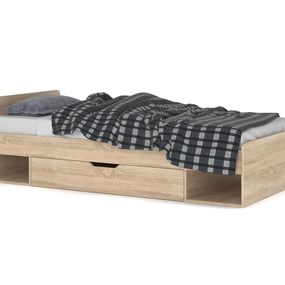 Jednolôžková posteľ s úložným priestorom Teyo 1S/90 - dub sonoma