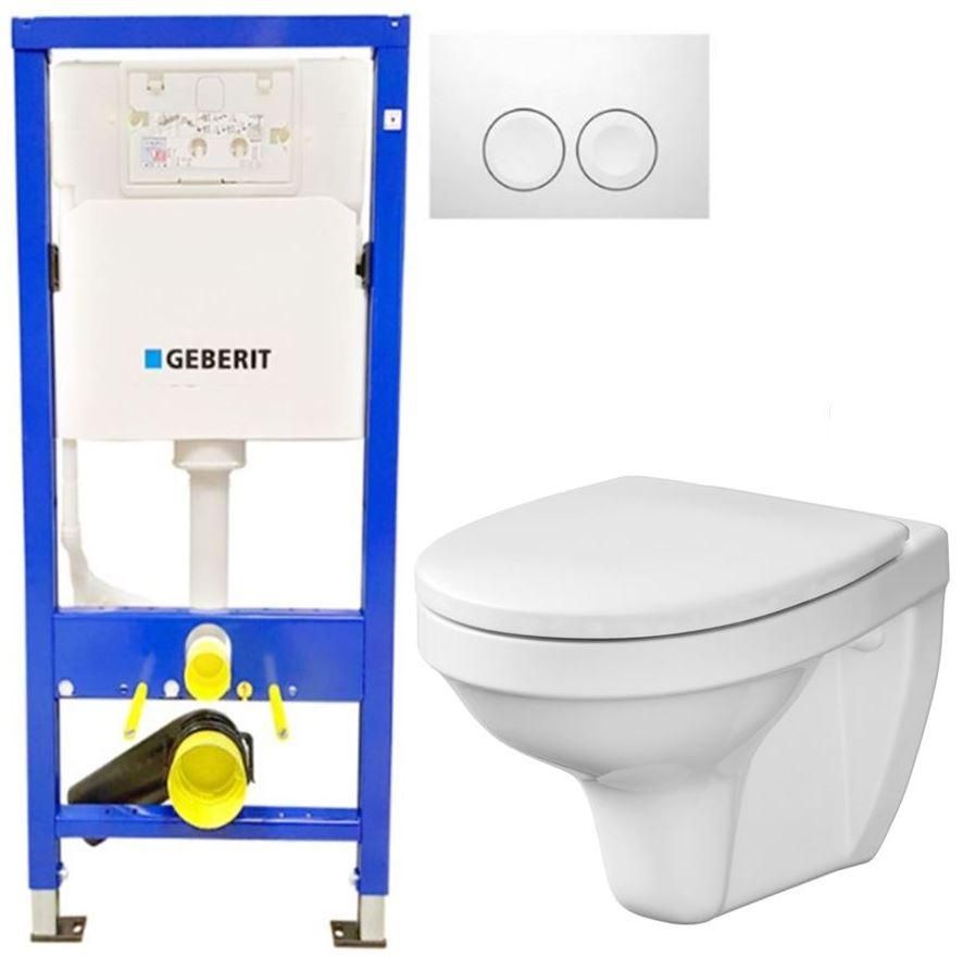 GEBERIT DuofixBasic s bielym tlačidlom DELTA21 + WC CERSANIT DELFI + SEDADLO 458.103.00.1 21BI DE1