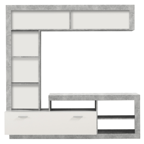 Sconto Obývacia stena VIDAL betón/biela