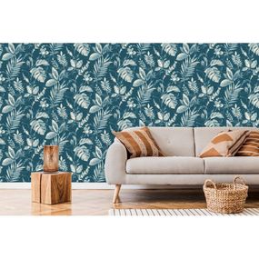 Vliesová tapeta 10 m x 53 cm Blue Leaves – Vavex