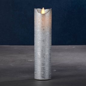 Sirius LED sviečka Sara Exclusive Ag Ø5 cm výška 20cm, vosk, hliník, K: 20cm
