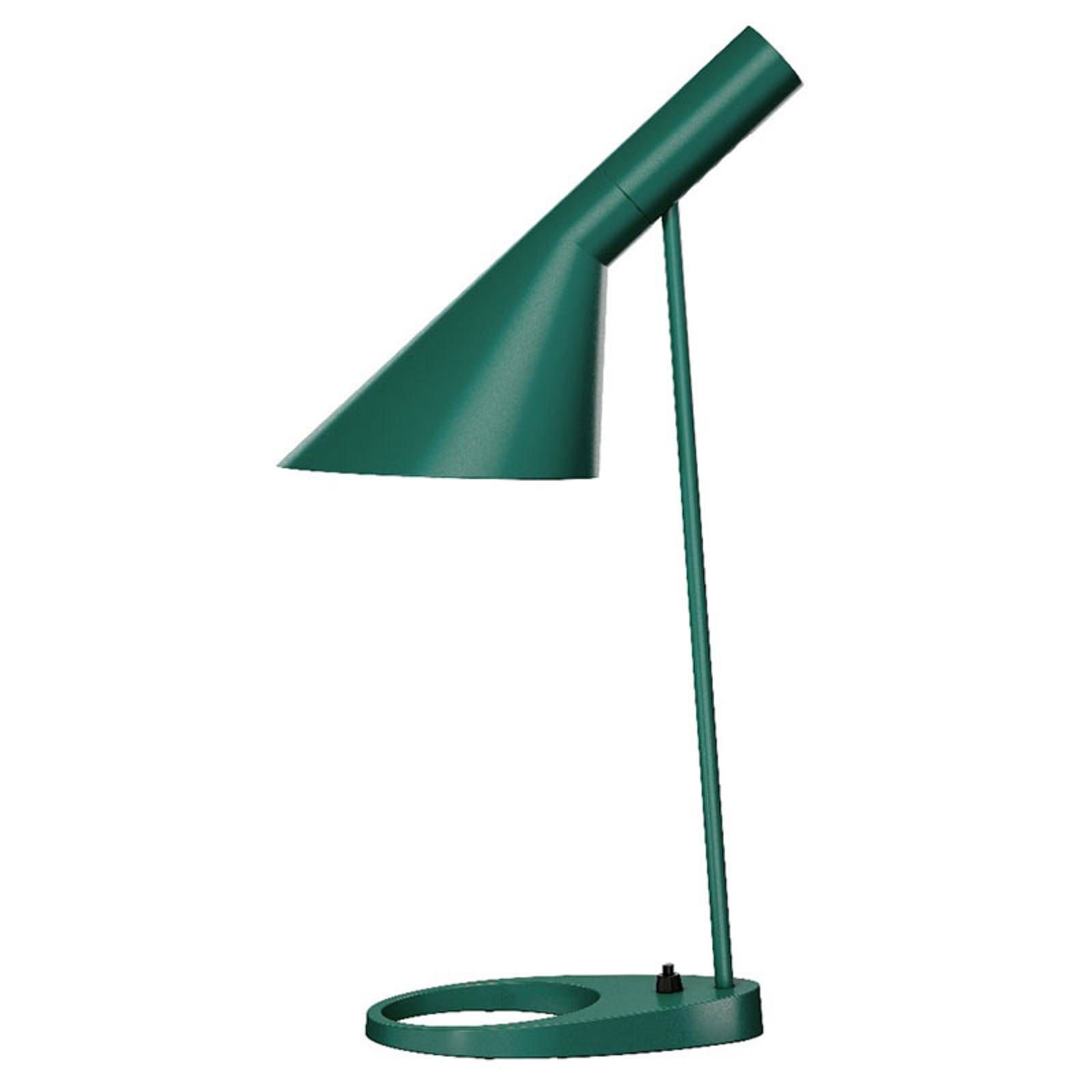 Louis Poulsen AJ – stolná lampa zelená, Obývacia izba / jedáleň, oceľ, zinkový tlakový odliatok, E27, 20W, L: 16 cm, K: 56cm