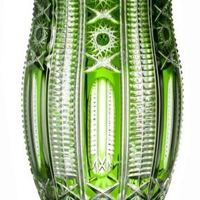 Krištáľová váza Kendy, farba zelená, výška 365 mm