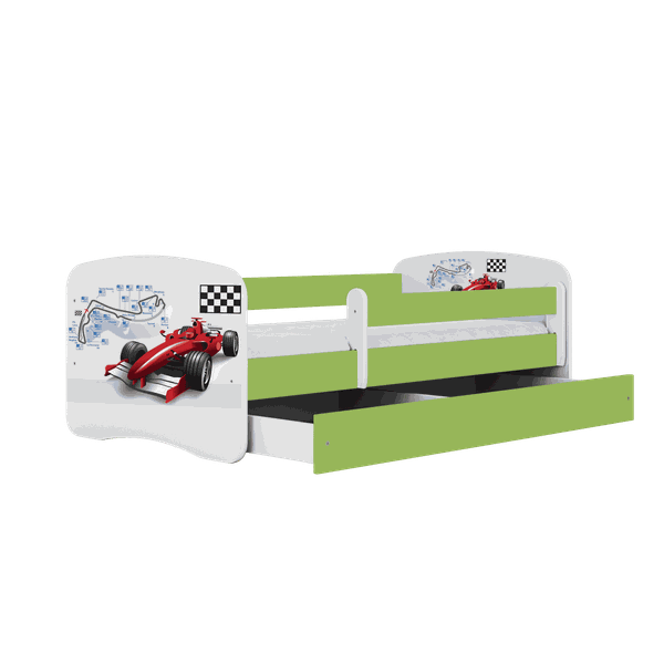 Letoss Detská posteľ BABY DREAMS 160/80 - Formula Zelená S matracom S uložným priestorom