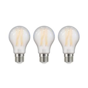 Arcchio LED E27 5W A60 opál 3000K 1060lm sada 3ks, sklo, polykarbonát, hliník, E27, 5W, Energialuokka: A, P: 10.5 cm