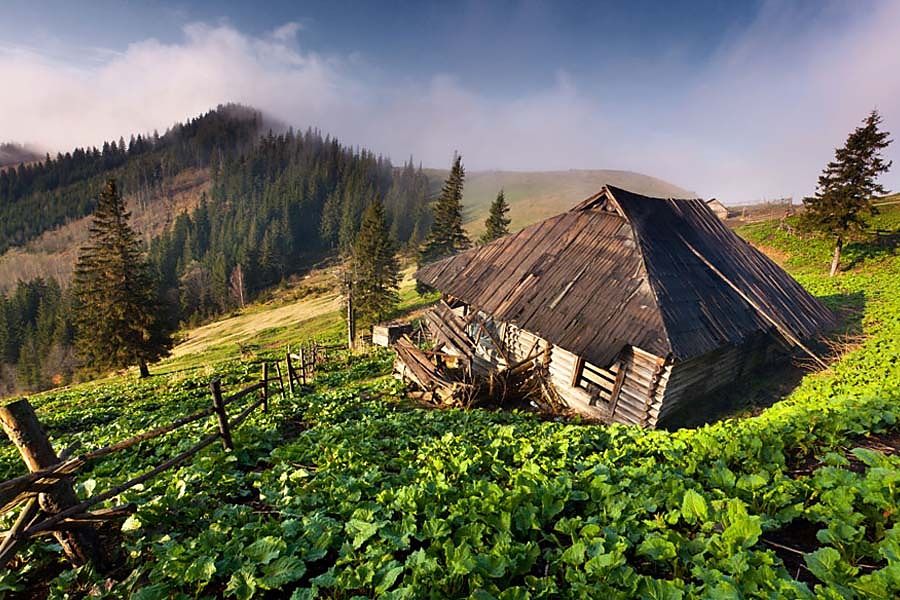 Fototapety Príroda - Domček v horách 18630 - vinylová