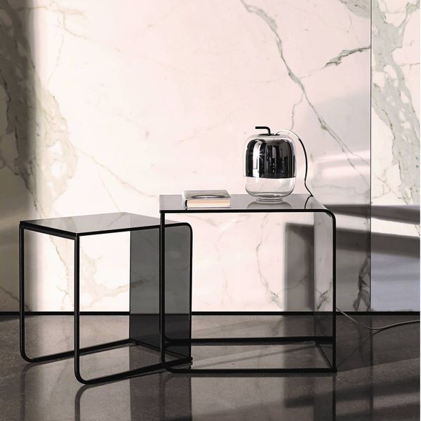Prandina Gong T1 stolová lampa zrkadlo pokovované, Obývacia izba / jedáleň, sklo, ručne fúkané, G9, 40W, K: 24.3cm