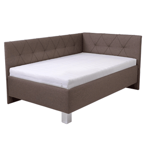 Sconto Rohová posteľ s matracom AFRODITE hnedá, 120x200 cm