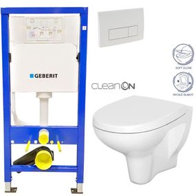 GEBERIT DuofixBasic s bielym tlačidlom DELTA51 + WC CERSANIT ARTECO CLEANON + SEDADLO 458.103.00.1 51BI AT1