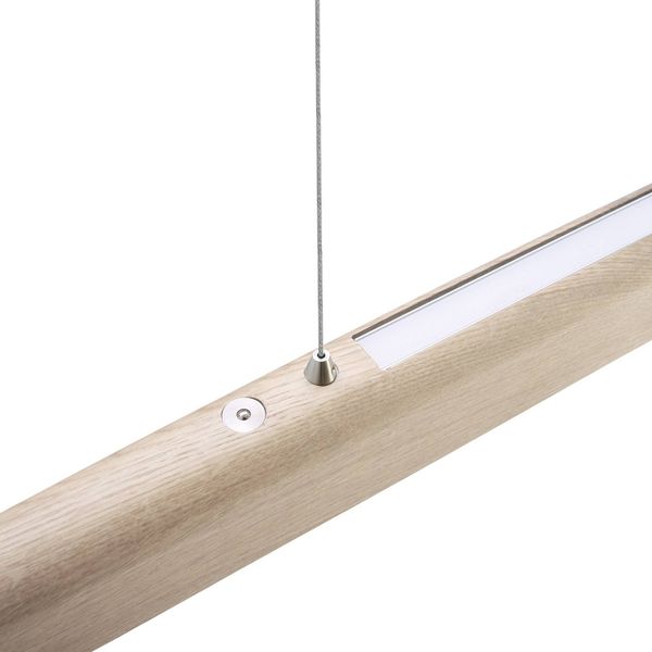HerzBlut Arco LED svietidlo hrčavý dub biela 130cm, Obývacia izba / jedáleň, drevo, nikel, akryl, 39.9W, P: 130 cm, L: 4 cm, K: 6.5cm