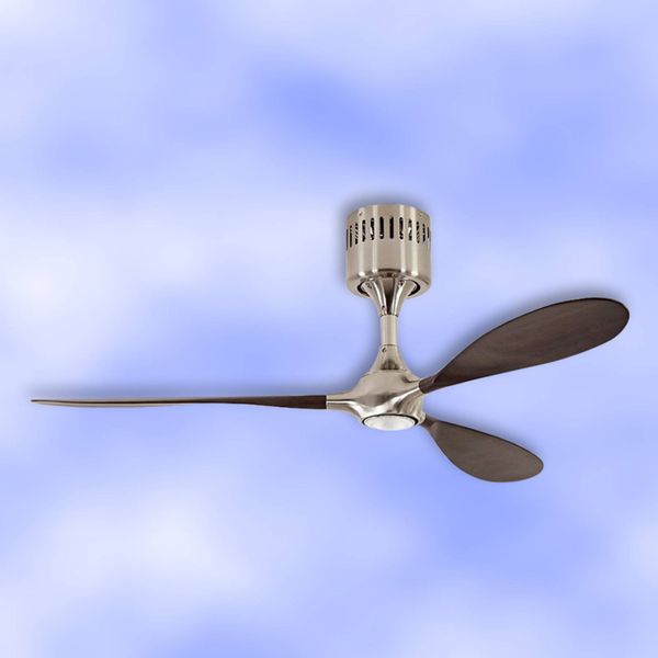CasaFan Helico Paddel – stropný ventilátor, chróm, orech, Obývacia izba / jedáleň, kov, drevo, E27, 75W