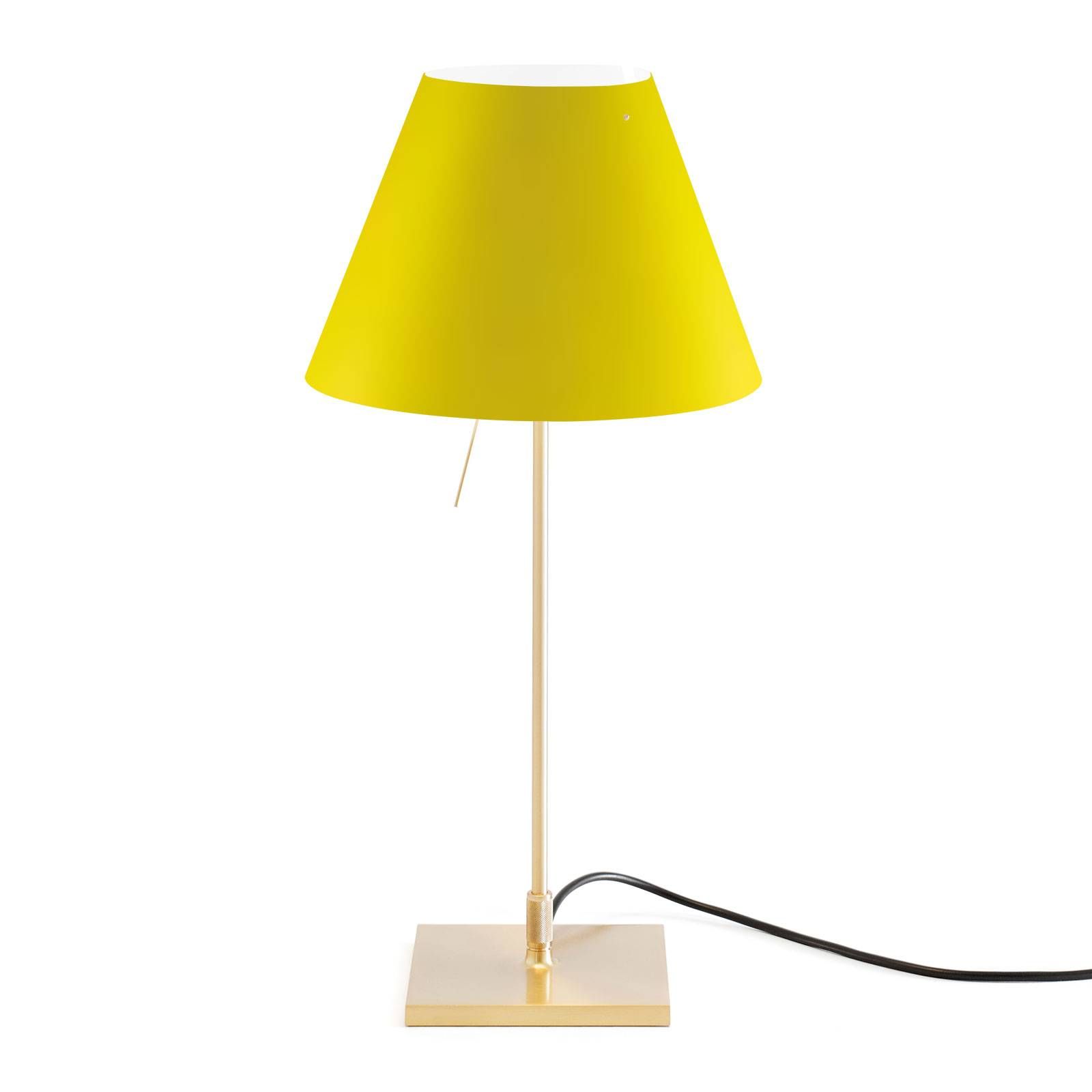 Luceplan Costanzina stolná lampa mosadz žltá, Obývacia izba / jedáleň, hliník, polykarbonát, E14, 42W, K: 51cm