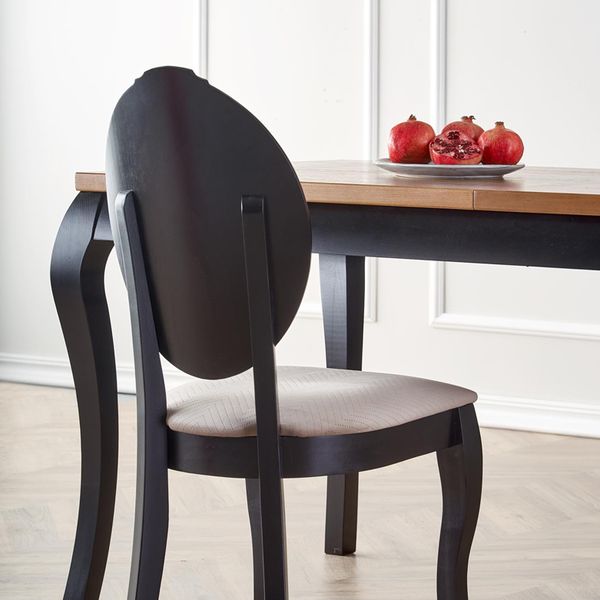 Rustikálny rozkladací jedálenský stôl Windsor - dub tmavý / čierna
