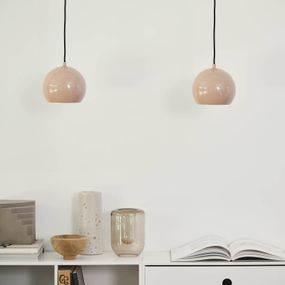 FRANDSEN Ball závesná lampa Ø 18 cm, nude, Obývacia izba / jedáleň, kov, E27, 40W, K: 16cm