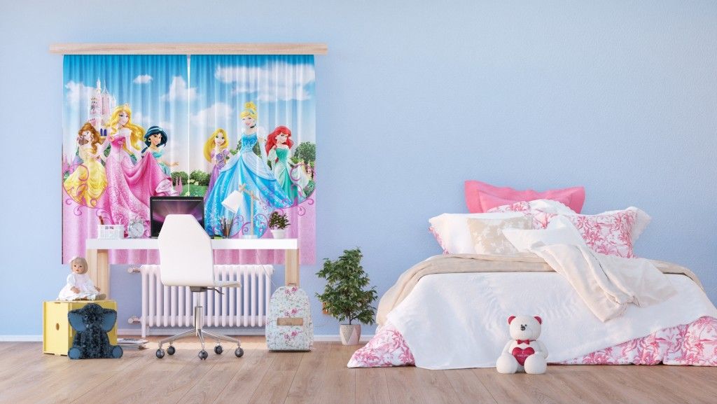 FCS XL 4384 AG Design textilný foto záves detský delený obrazový Disney - Princess FCSXL 4384, veľkosť 180 x 160 cm