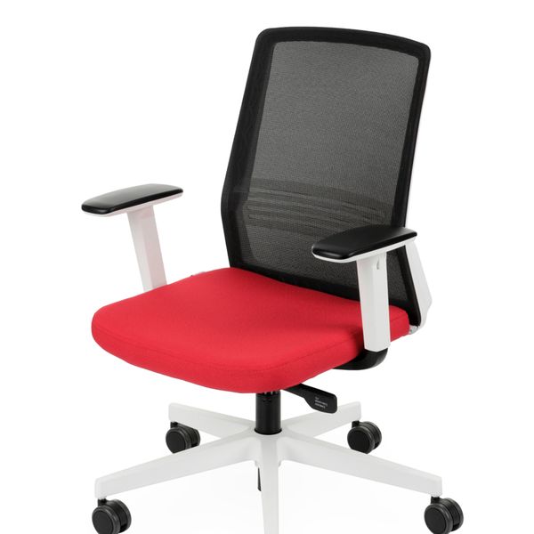 Kancelárska stolička s podrúčkami Cupra WS - červená / čierna / biela