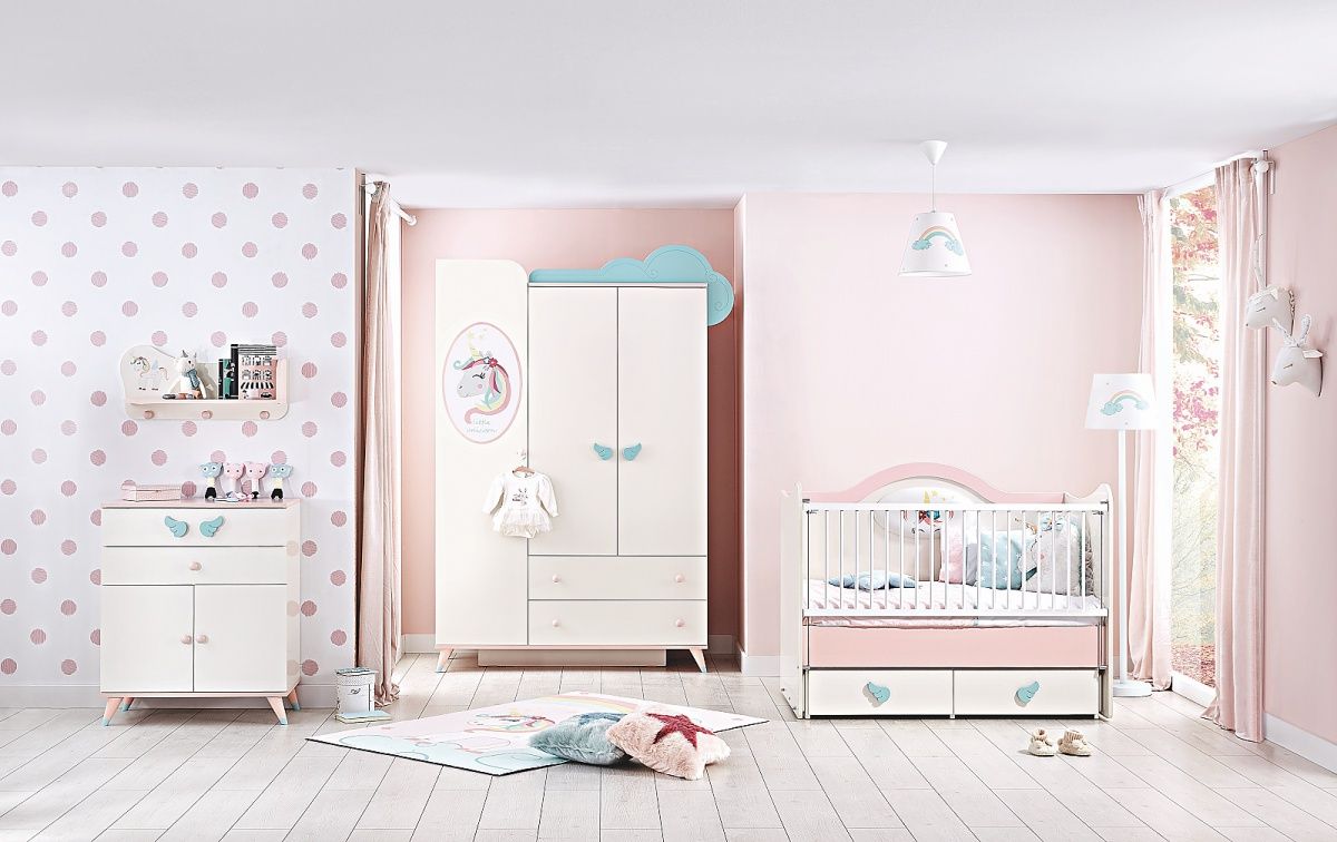 Izba pre bábätko sunbow - béžová/ružová/modrá