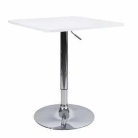 Kondela Barový stôl s nastaviteľnou výškou, biela, FLORIAN 2 NEW