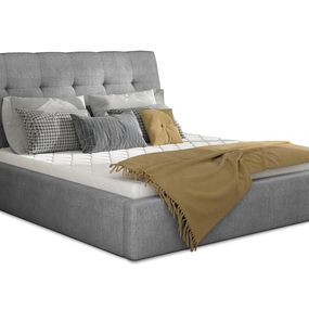 Čalúnená manželská posteľ s roštom Ikaria 160 - tmavosivá