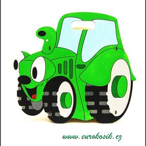 Dětský odpadkový koš traktor zelený