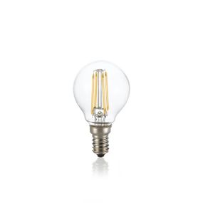 Ideal Lux 188935 LED žiarovka E14 Filament P45 4W/430lm 3000K priehľadná, kvapka, stmievateľná