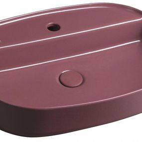 ISVEA - INFINITY OVAL keramické umývadlo na dosku, 60x40cm, matná Maroon Red 10NF65060-2R