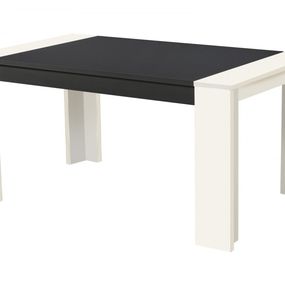 Jedálenský stôl robert 155x90cm - biely/čierna