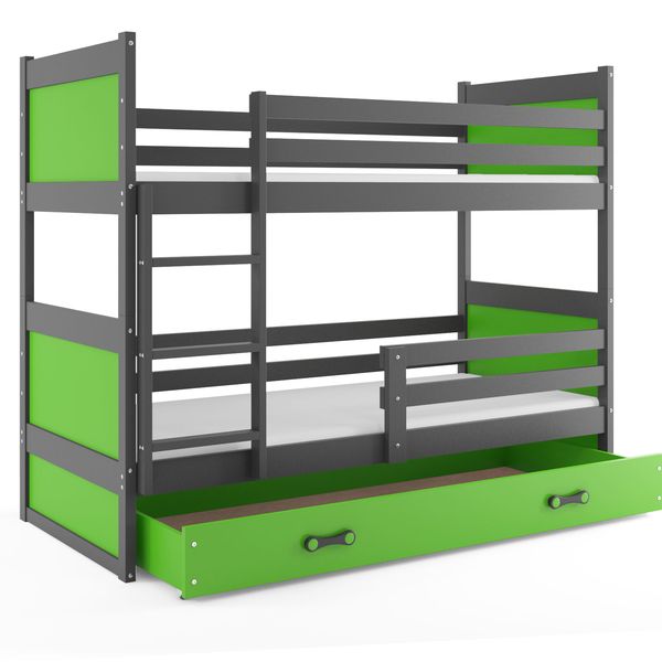Poschodová posteľ RICO 2 - 160x80cm - Grafitový - Zelený