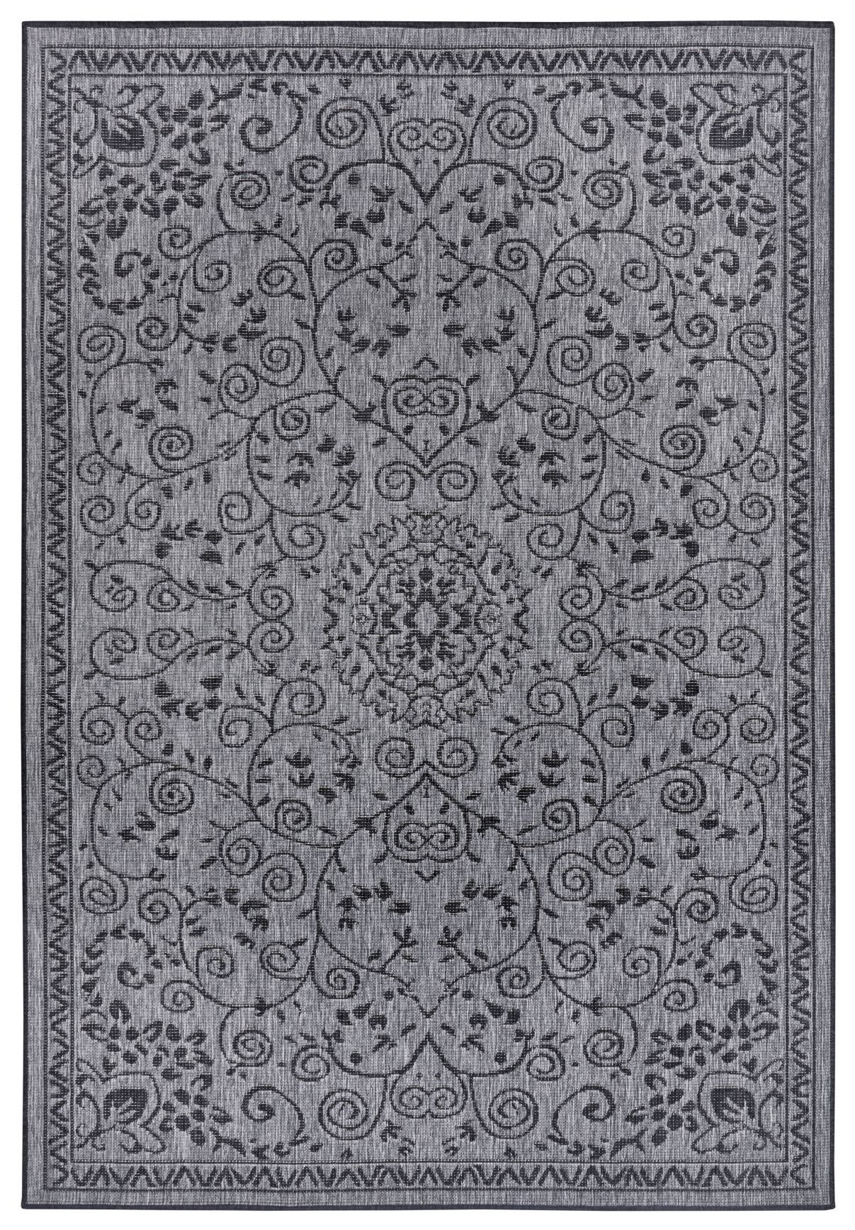 NORTHRUGS - Hanse Home koberce Kusový koberec Twin Supreme 105452 Leyte Night Silver – na von aj na doma - 160x230 cm