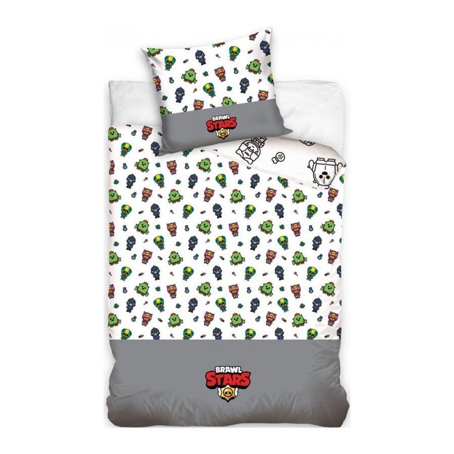 Carbotex · Bavlnené posteľné obliečky Brawl Stars - motív Legendárni Brawleri - 100% bavlna Renforcé - 70 x 90 cm + 140 x 200 cm