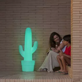 Newgarden Kaktus stojaca LED lampa s batériou, polyetylén, 2.8W, K: 100cm