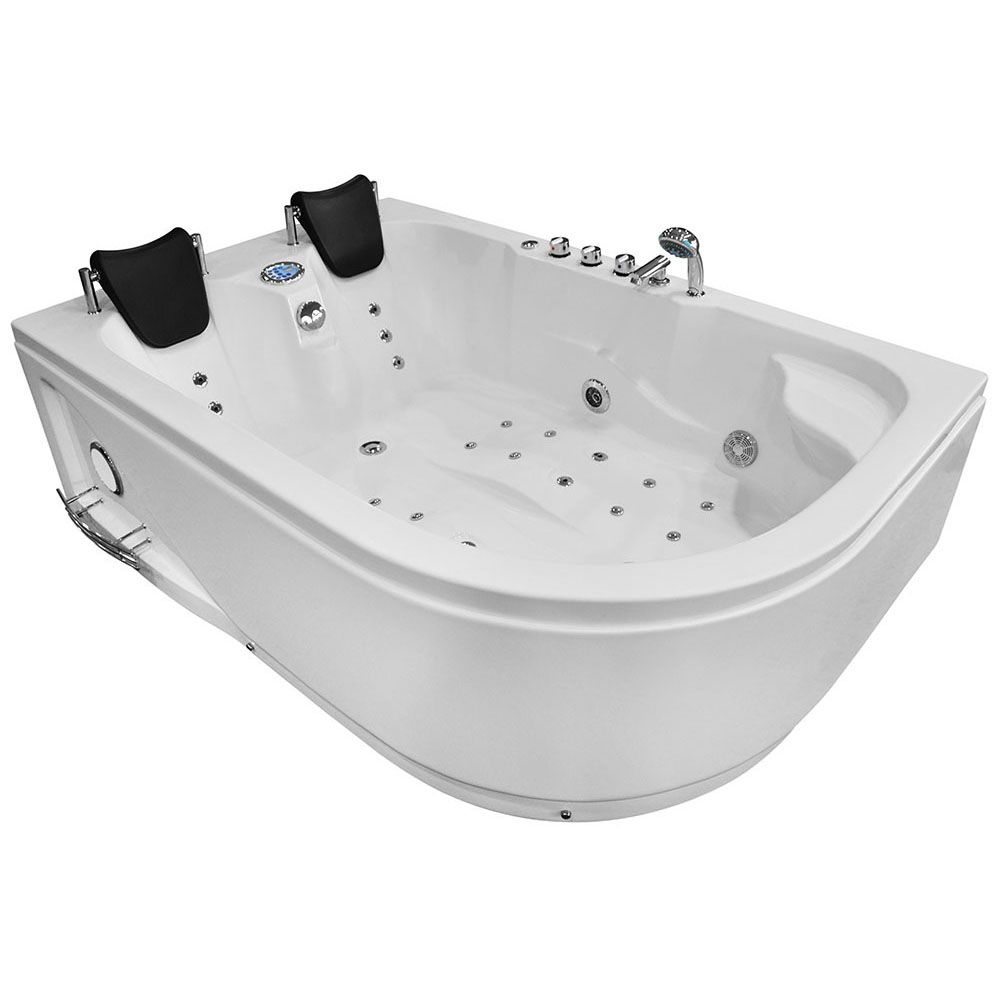 M-SPA - Ľavá PLUS biela vaňa pre 2 osoby s hydromasážou 180 x 120 x 66 cm