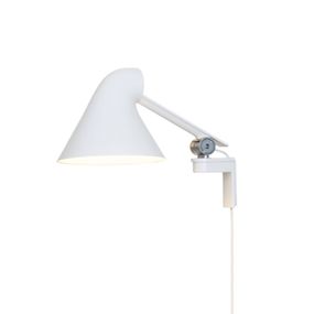 Louis Poulsen NJP nástenné LED rameno krátke biele, Obývacia izba / jedáleň, hliník, 10W, K: 20cm