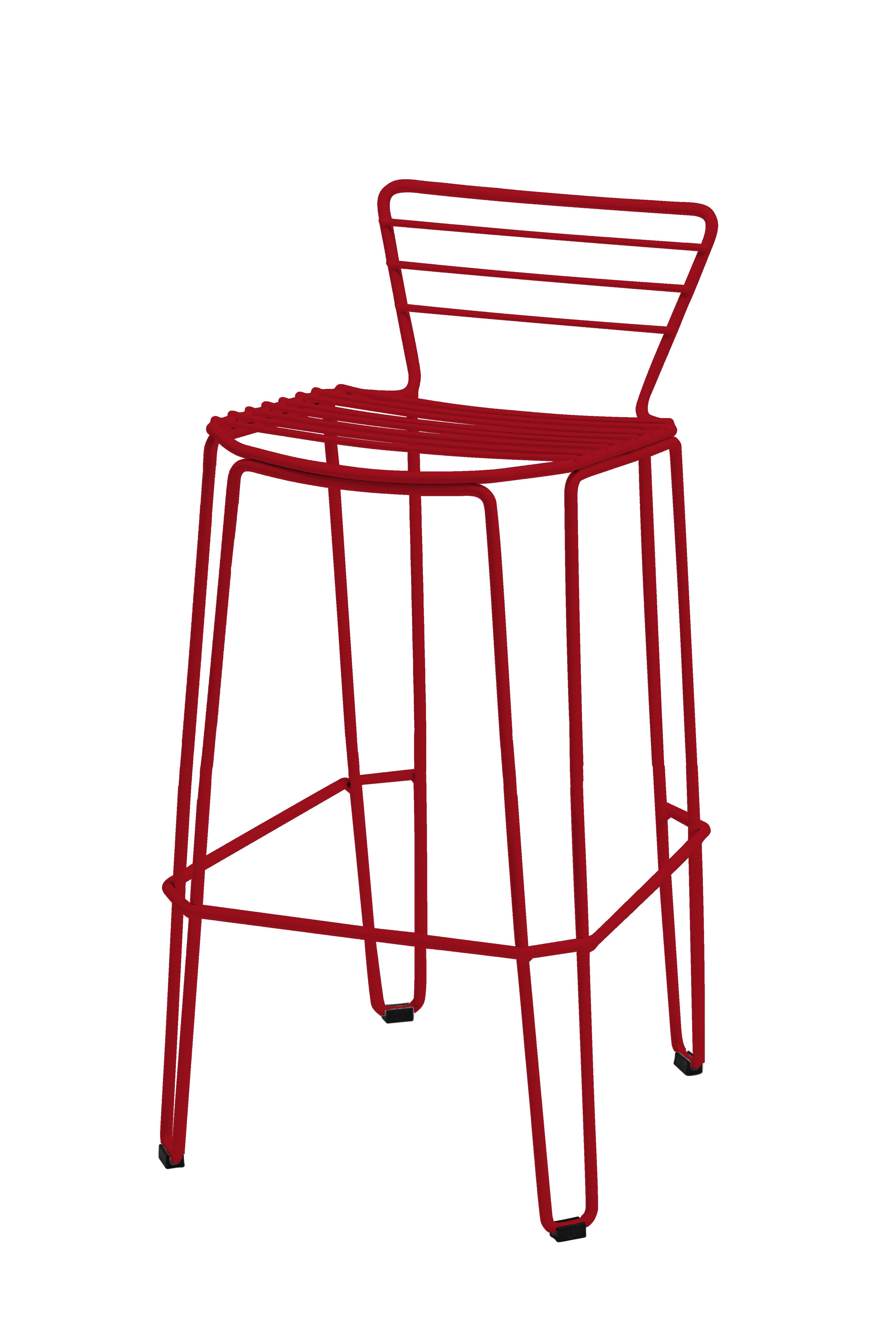 ISIMAR - Vysoká barová stolička MENORCA - bordová