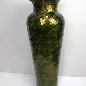 Váza zelená  DIVA , keramika, ručná mozaika,