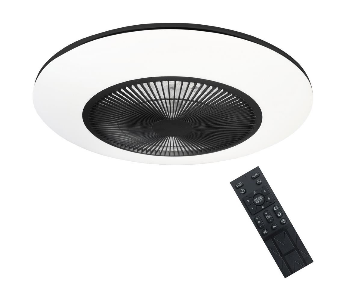 LED Stmievateľné stropné svietidlo s ventilátorom ARIA LED/38W/230V čierna/biela +DO