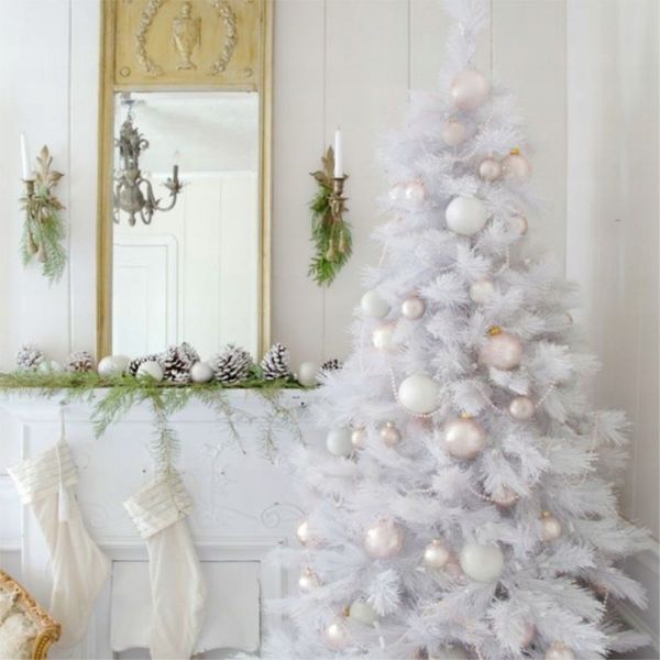 DomTextilu Rozprávková vianočná jedlička v luxusnej bielej farbe 220 cm Biela TOY111-220