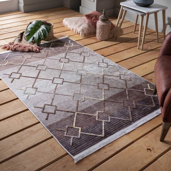 DomTextilu Hnedý vzorovaný koberec v škandinávskom štýle 39664-183545